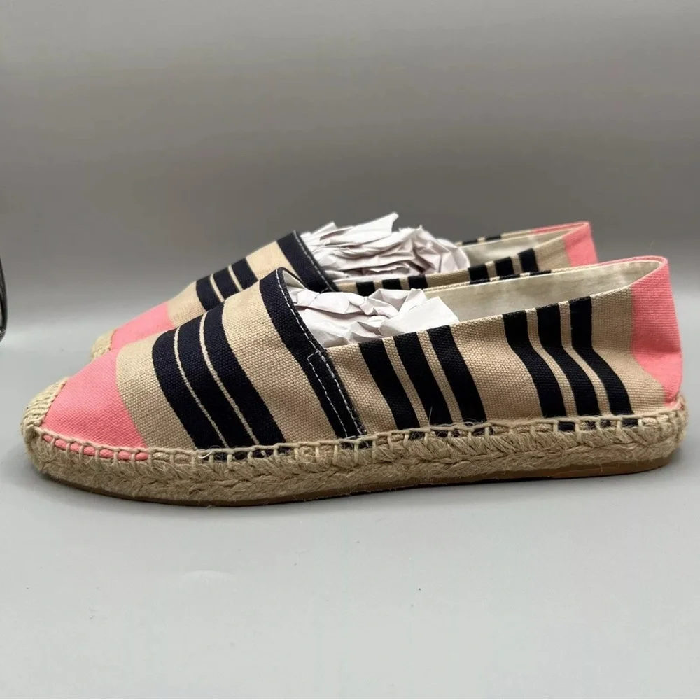 Sam Edelman Verona Espadrille Slip On Women’s 7.5M Navy Pink Striped Boho Canvas